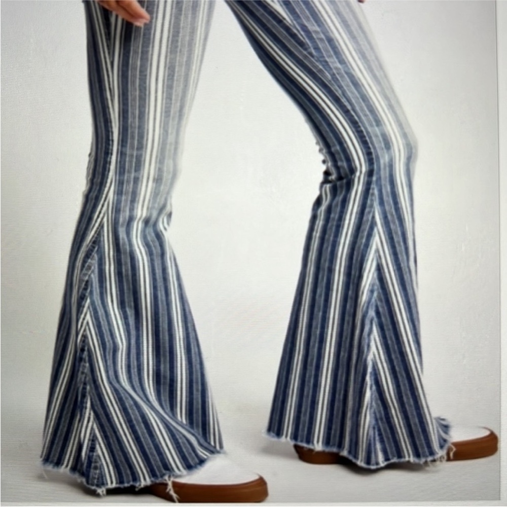 Free people Striped Flare Jeans - Picture 3 of 11
